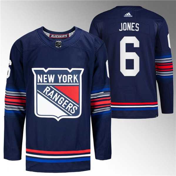 Men's New York Rangers #6 Zac Jones Navy Stitched Jersey Dzhi